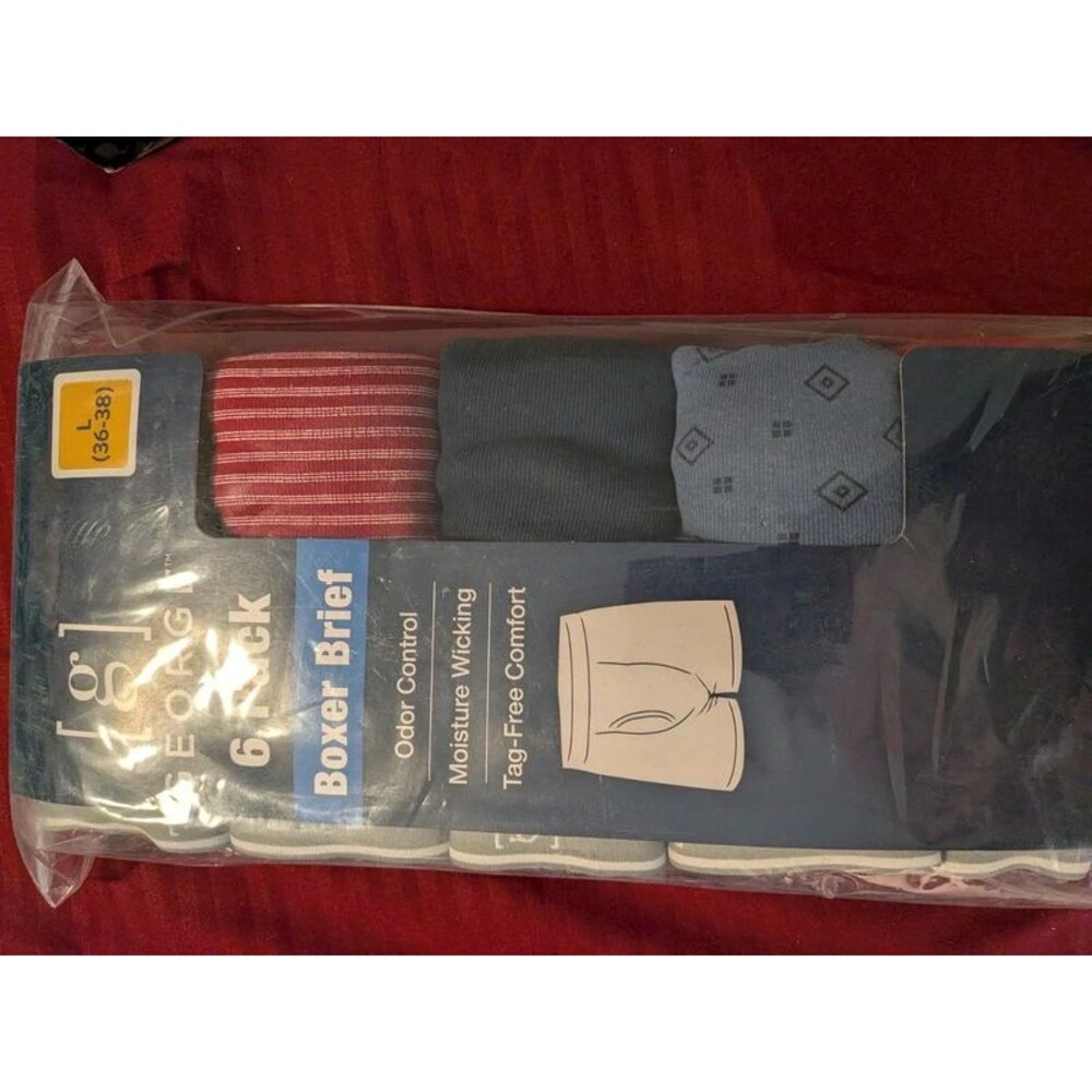 George Men’s Boxer Briefs – 6 Pack – Size Large 36–38 – NEW